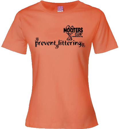 Ladies T-shirt "Prevent Littering" with Nooters Dog